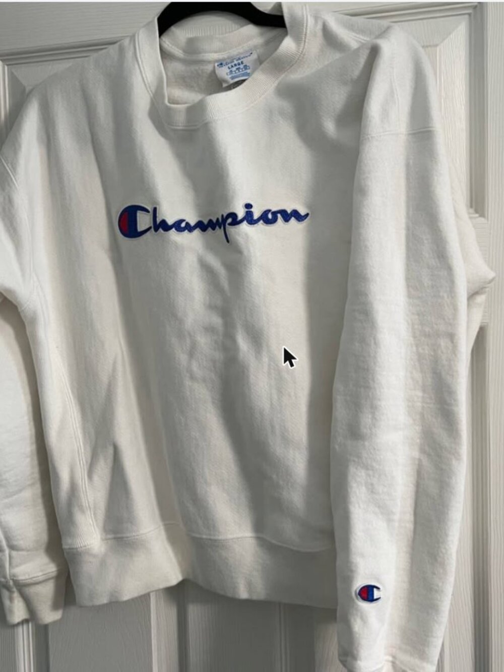 Champion Reverse Weave Crewneck Sweatshirt White L